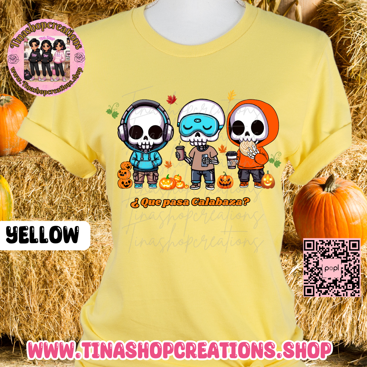 Gorro fantasma con hojas de otoño y calabaza: ropa acogedora de otoño para los amantes de las especias de calabaza, las especias de calabaza y las vibraciones de otoño.