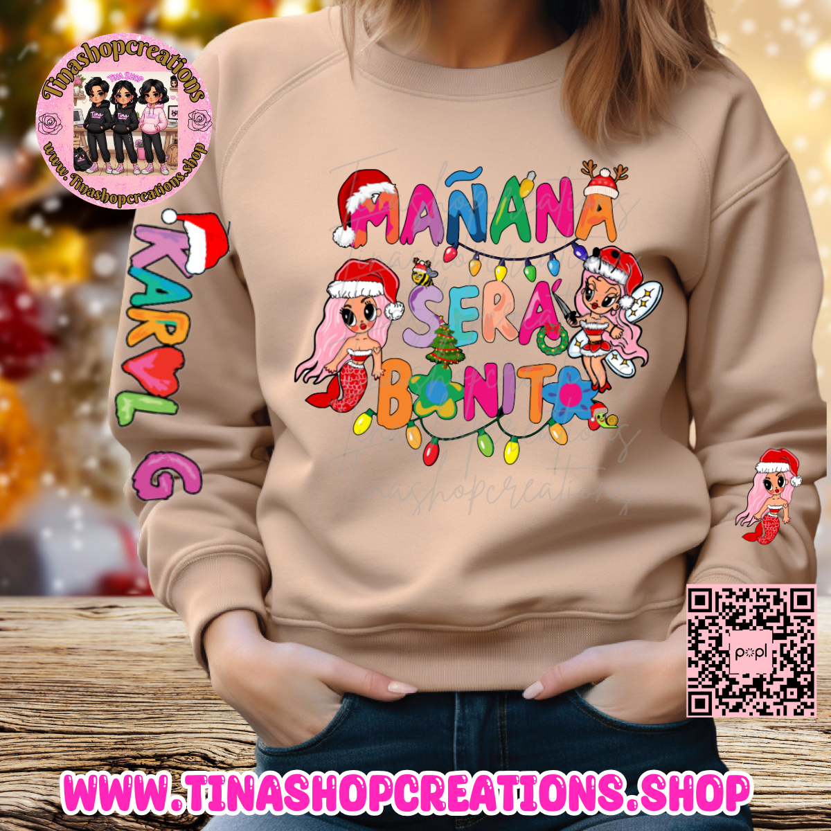 Merry Christmas Apparel - Inspirado en el álbum Mañana Será Bonito de Karol G - Camiseta navideña, sudadera, sudadera con capucha