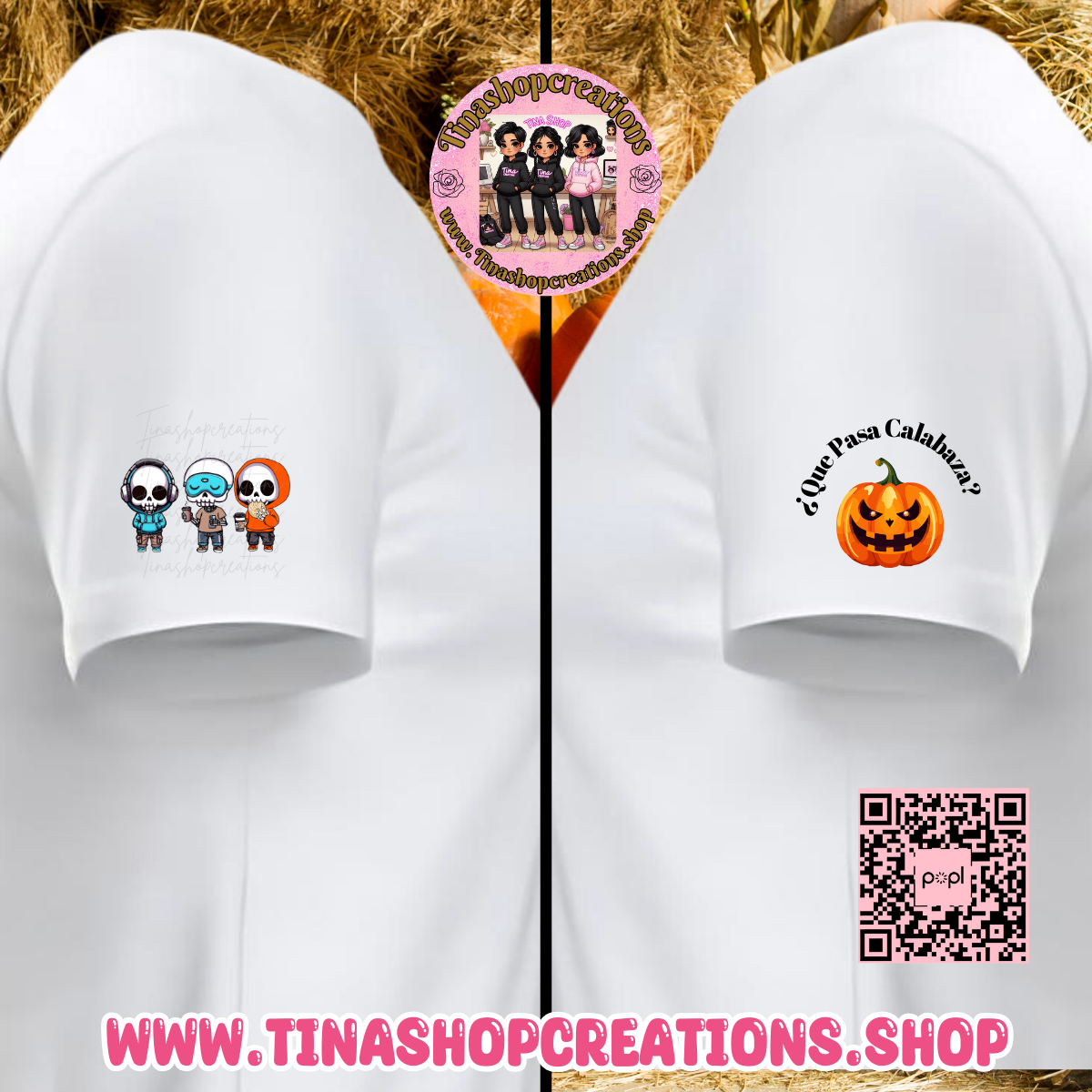 Gorro fantasma con hojas de otoño y calabaza: ropa acogedora de otoño para los amantes de las especias de calabaza, las especias de calabaza y las vibraciones de otoño.