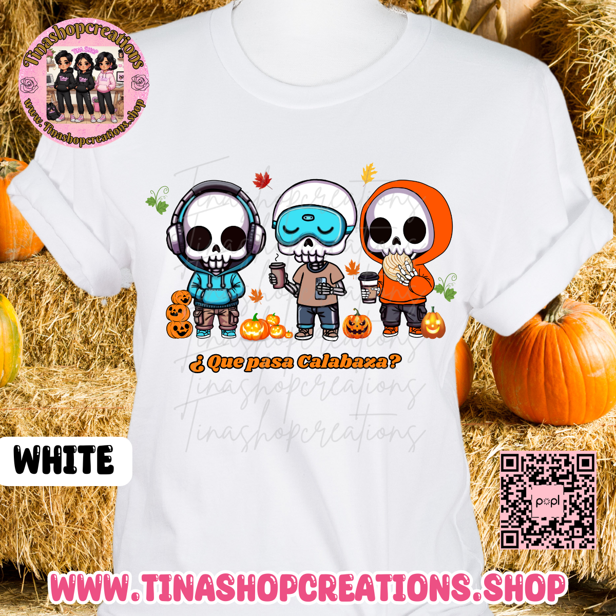 Gorro fantasma con hojas de otoño y calabaza: ropa acogedora de otoño para los amantes de las especias de calabaza, las especias de calabaza y las vibraciones de otoño.