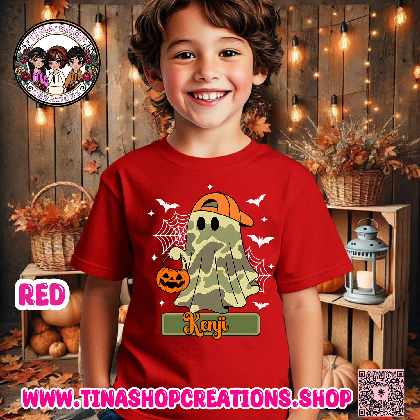 Personalized Camo Ghost Halloween Shirt