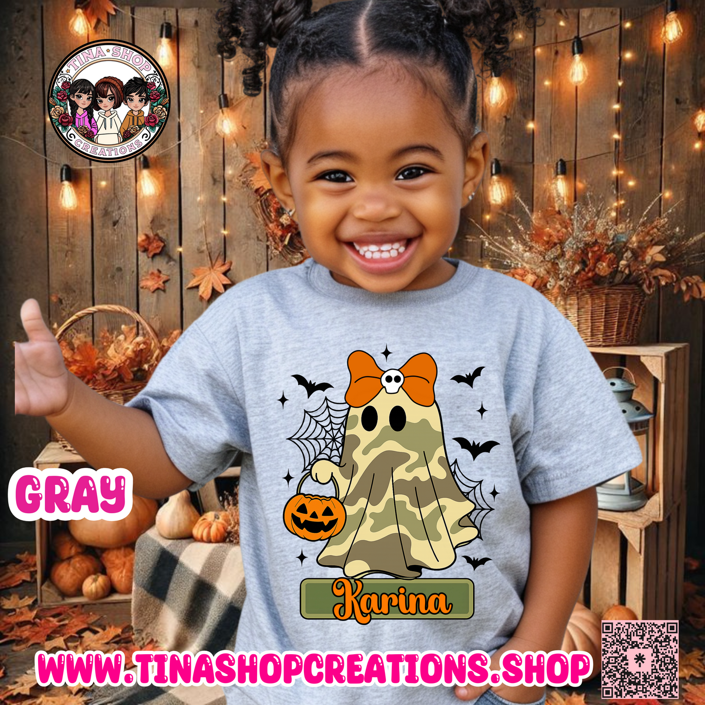 Personalized Camo Ghost Halloween Shirt