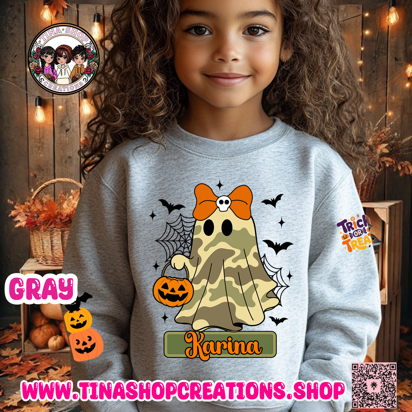 Personalized Camo Ghost Halloween