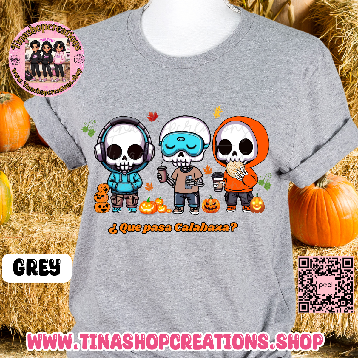 Gorro fantasma con hojas de otoño y calabaza: ropa acogedora de otoño para los amantes de las especias de calabaza, las especias de calabaza y las vibraciones de otoño.
