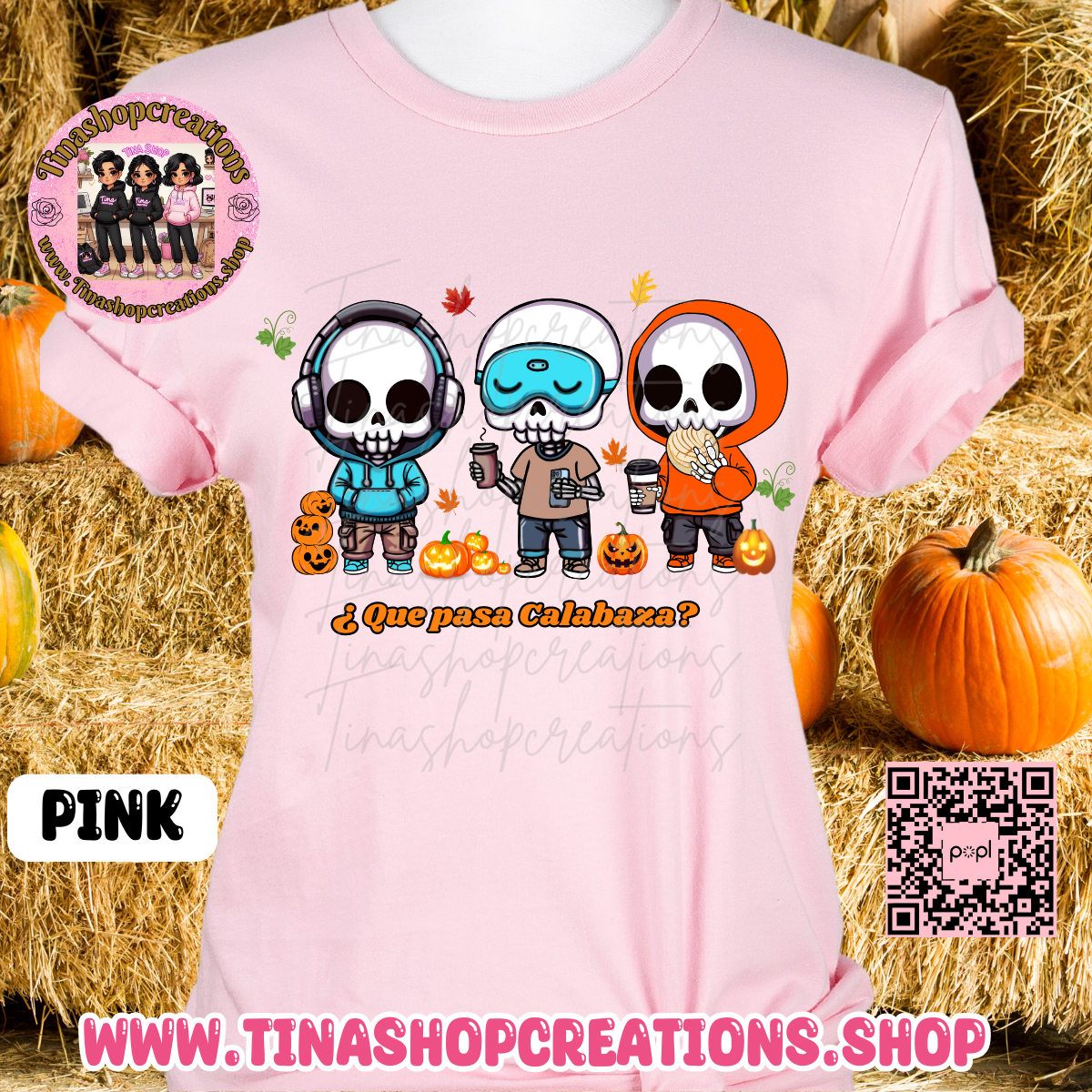 Gorro fantasma con hojas de otoño y calabaza: ropa acogedora de otoño para los amantes de las especias de calabaza, las especias de calabaza y las vibraciones de otoño.