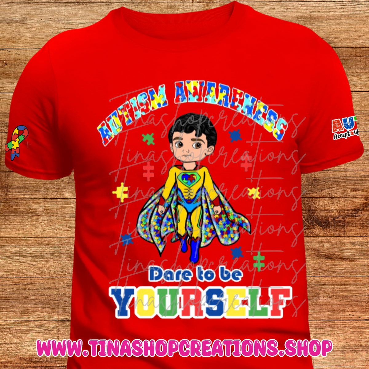 Autism Awareness Superhero T-Shirt - Dare to be Yourself