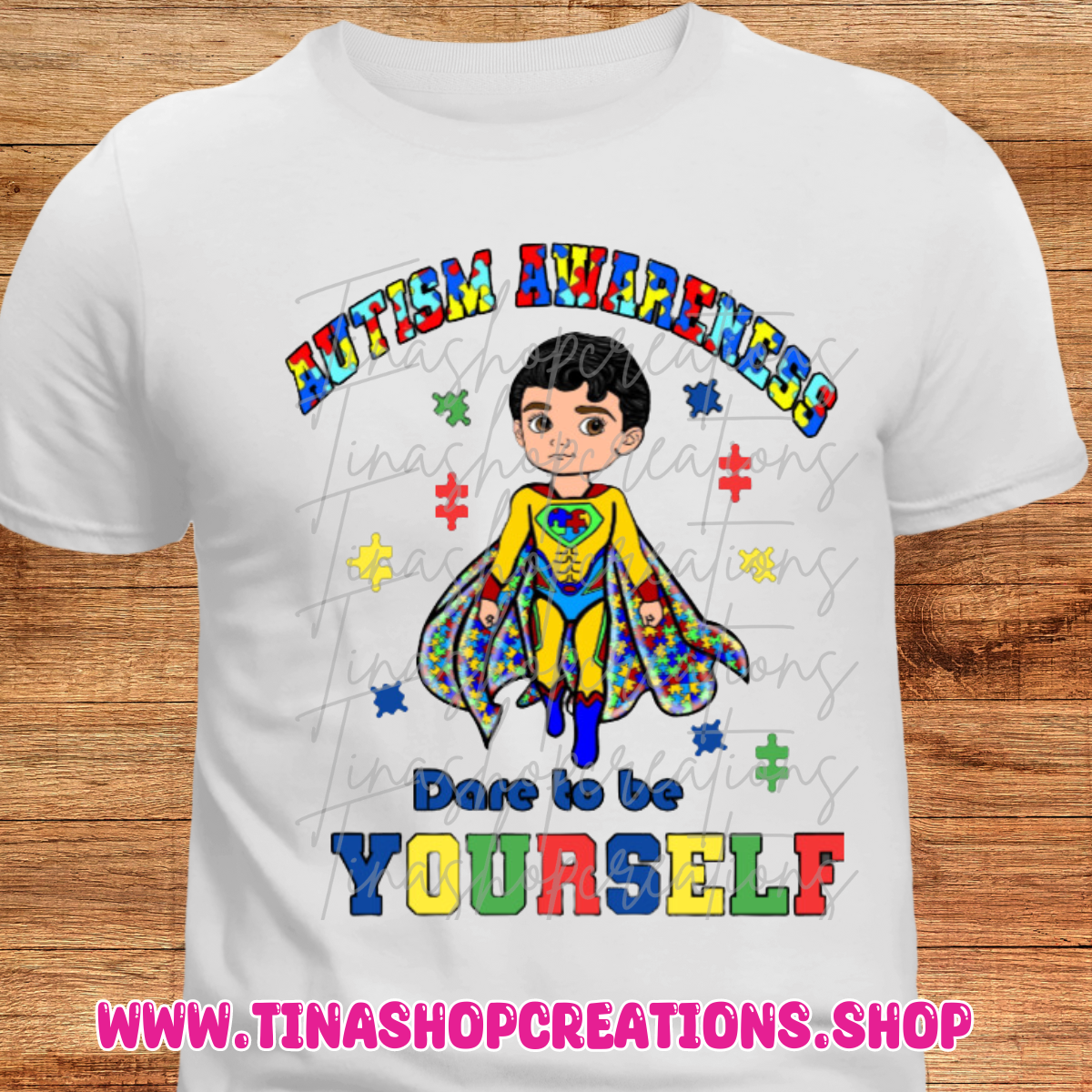 Autism Awareness Superhero T-Shirt - Dare to be Yourself