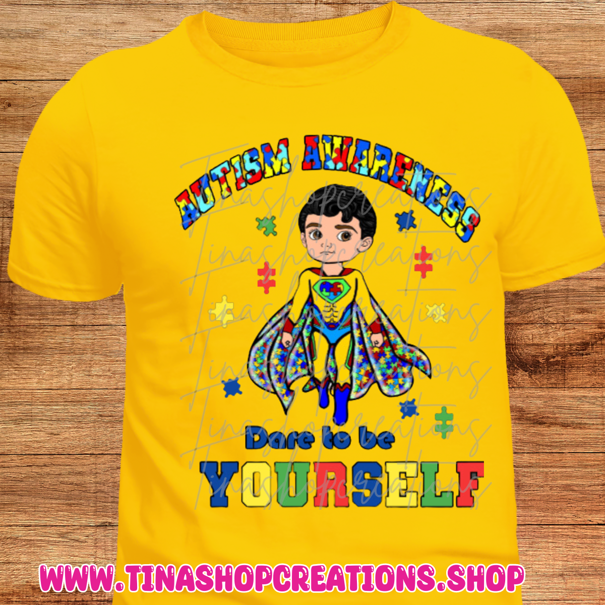Autism Awareness Superhero T-Shirt - Dare to be Yourself