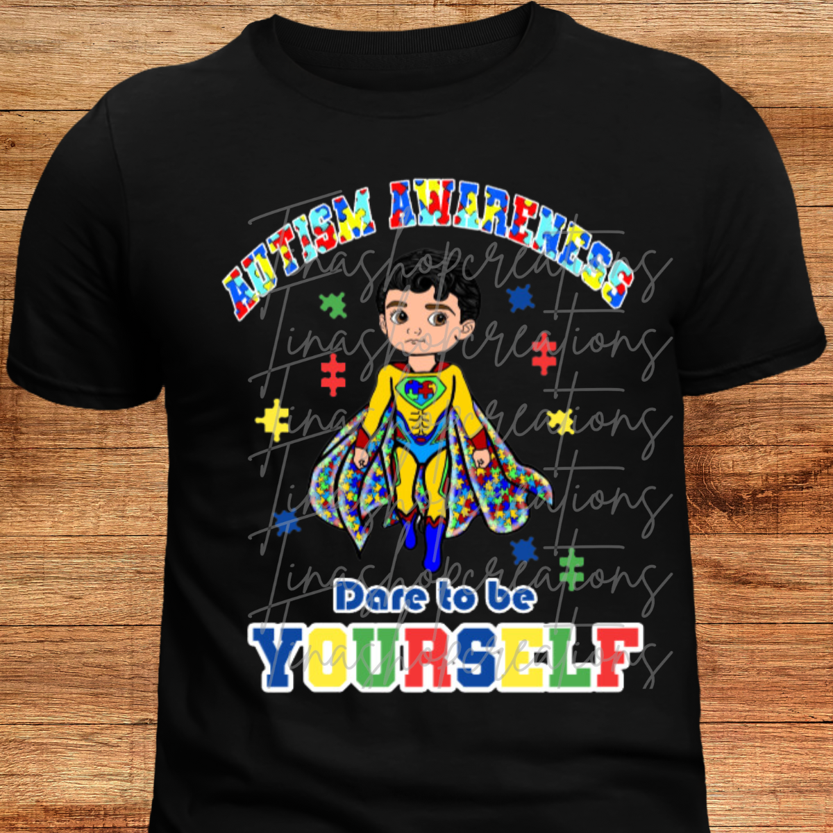 Autism Awareness Superhero T-Shirt - Dare to be Yourself