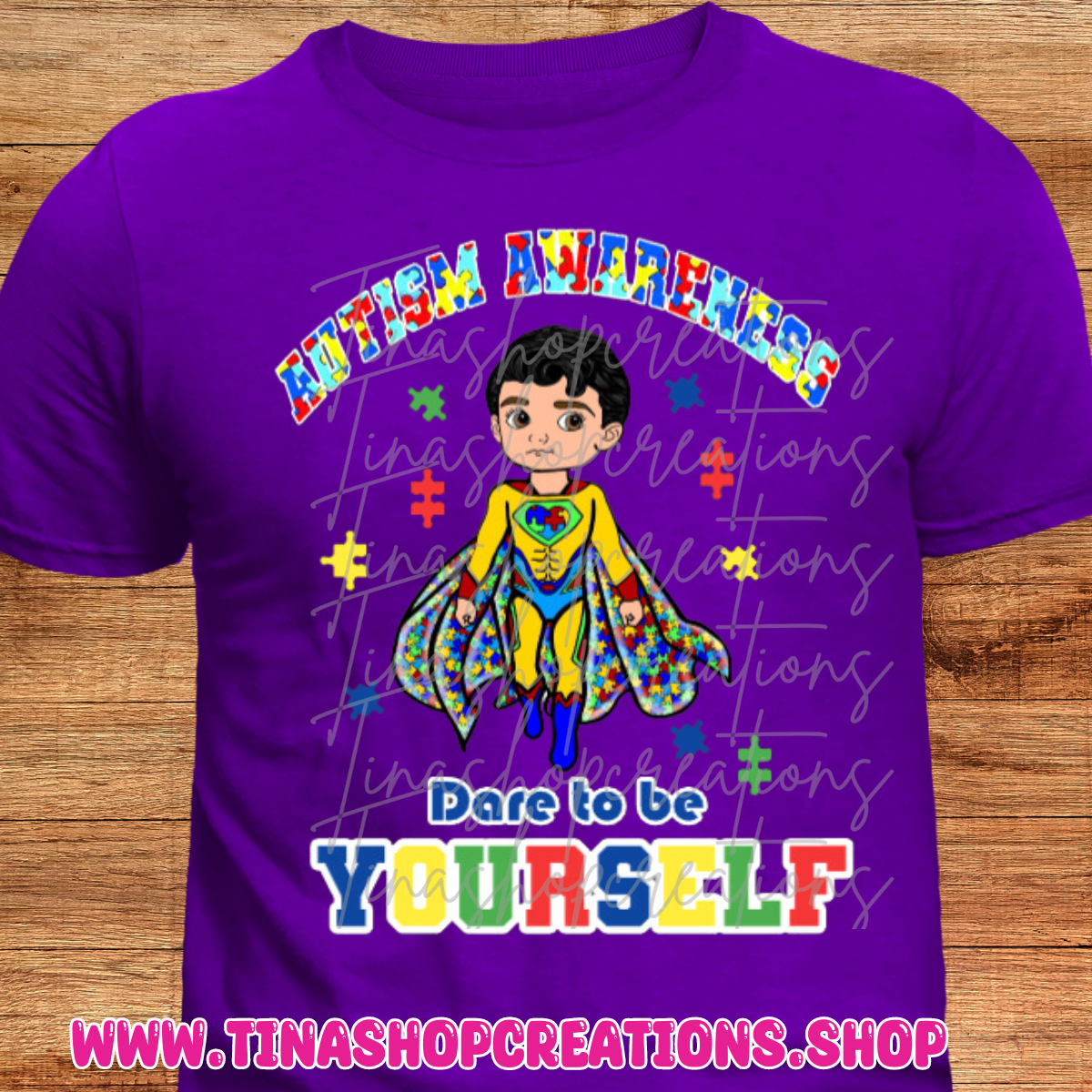 Autism Awareness Superhero T-Shirt - Dare to be Yourself