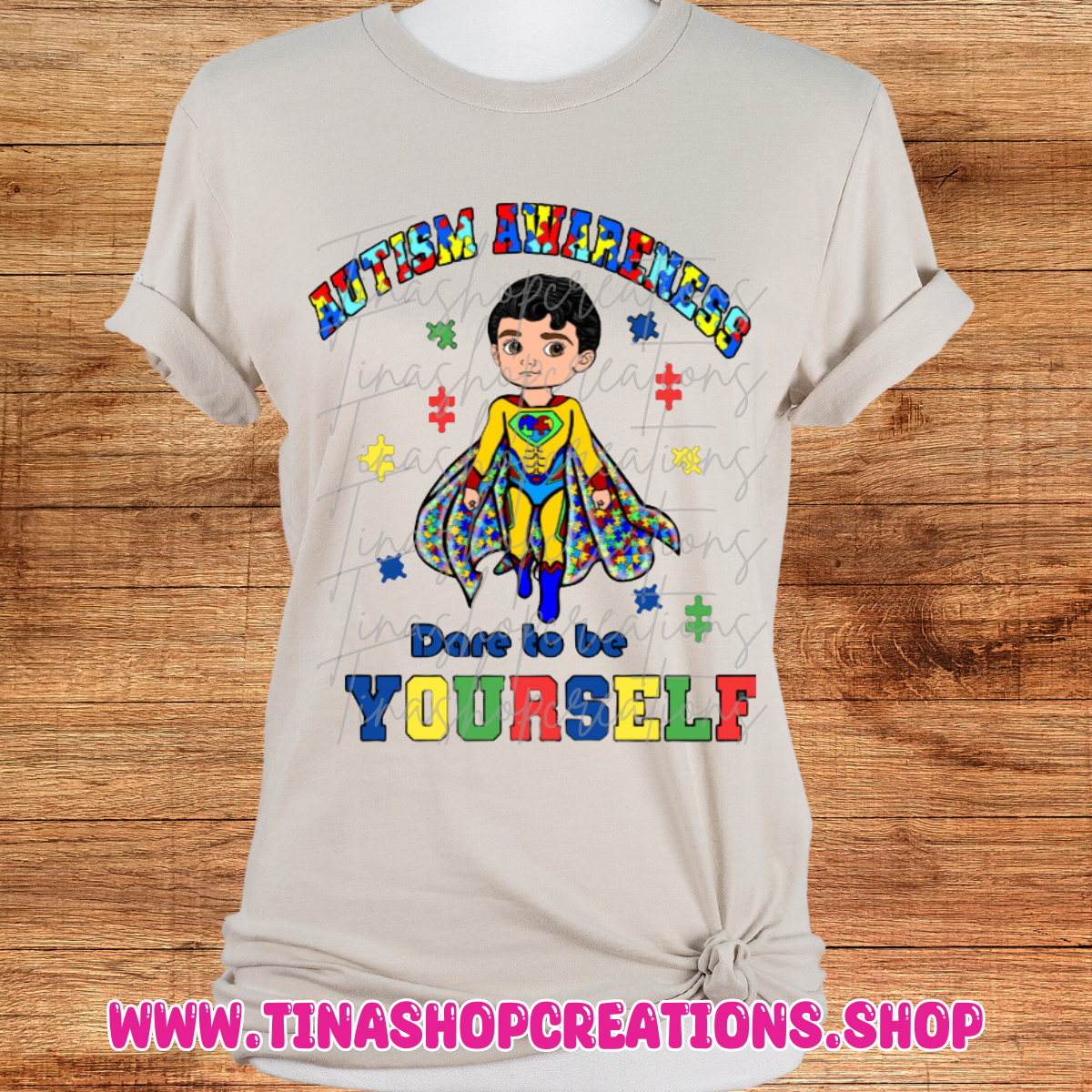 Autism Awareness Superhero T-Shirt - Dare to be Yourself
