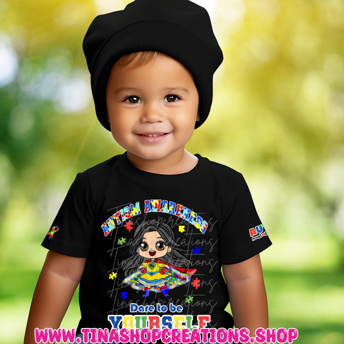 Autism Awareness Superhero Girl T-Shirt - Dare to be Yourself