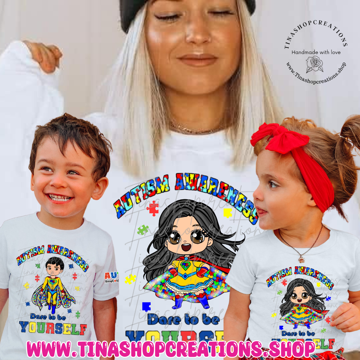 Autism Awareness Superhero Girl T-Shirt - Dare to be Yourself