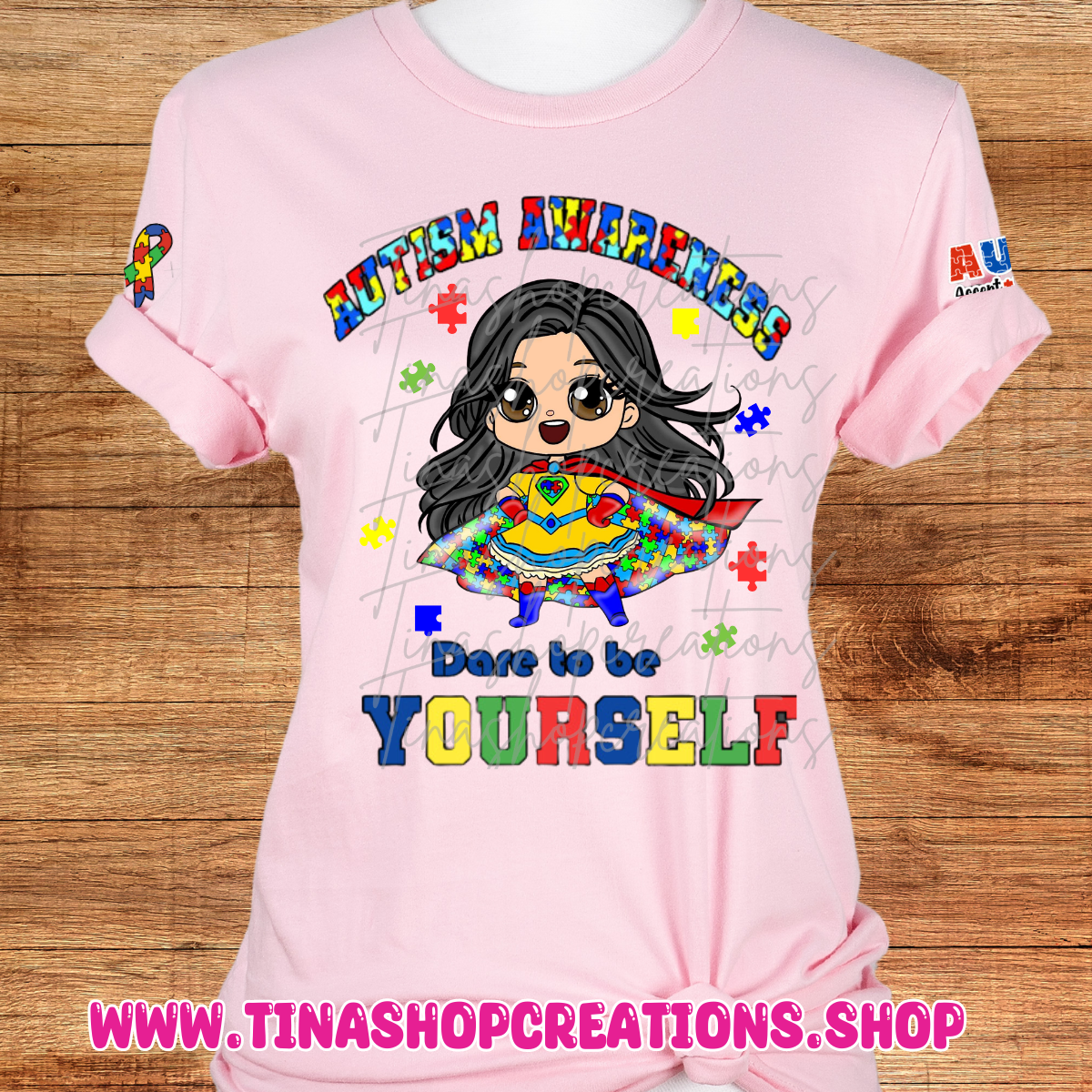 Autism Awareness Superhero Girl T-Shirt - Dare to be Yourself