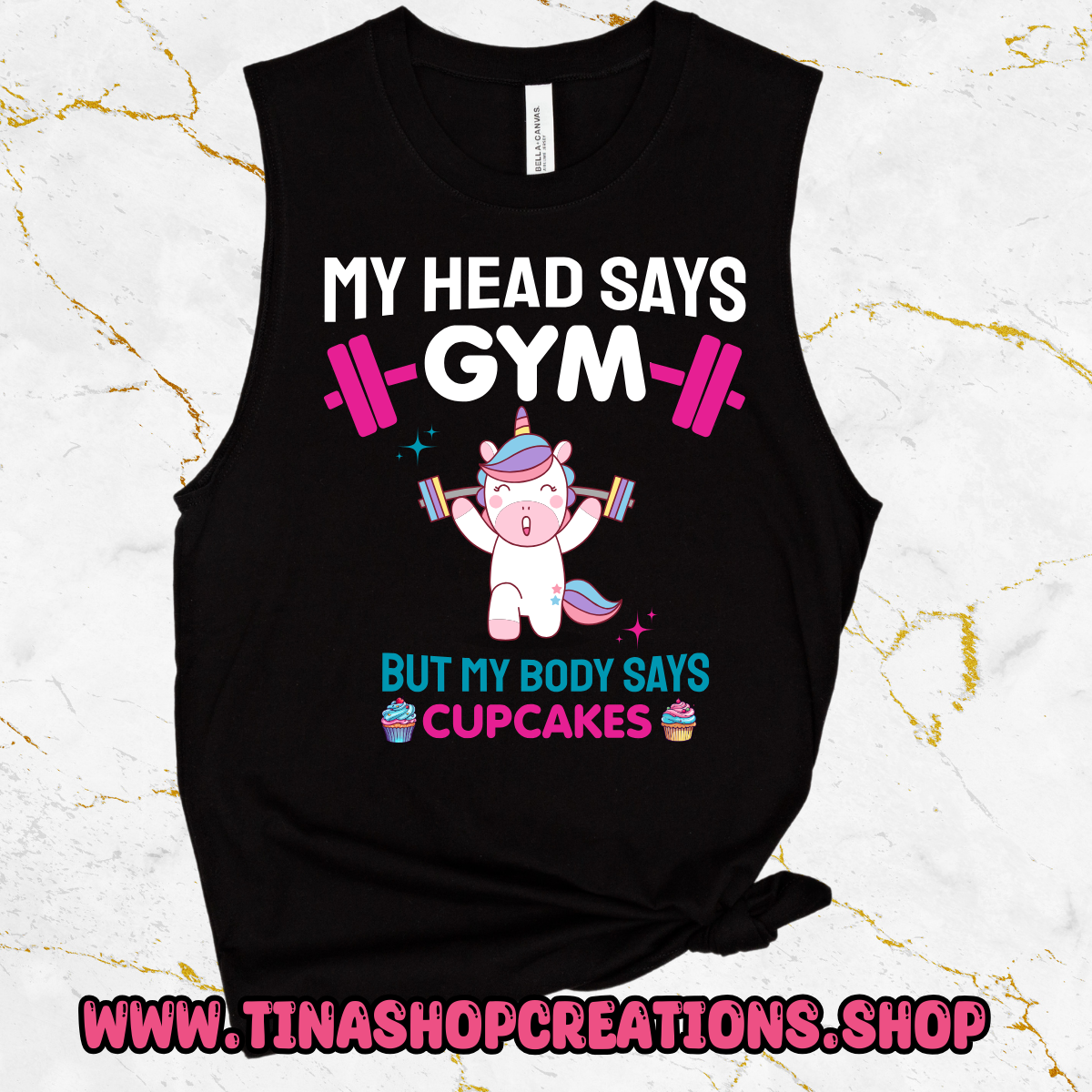My Head Says Gym But My Body Says Cupcakes-Funny Workout Tshirt