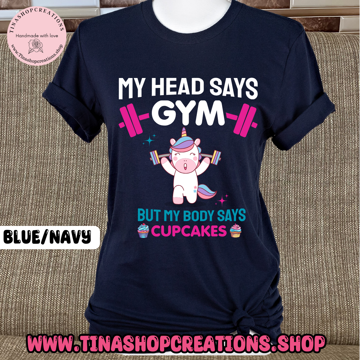 My Head Says Gym But My Body Says Cupcakes-Funny Workout Tshirt