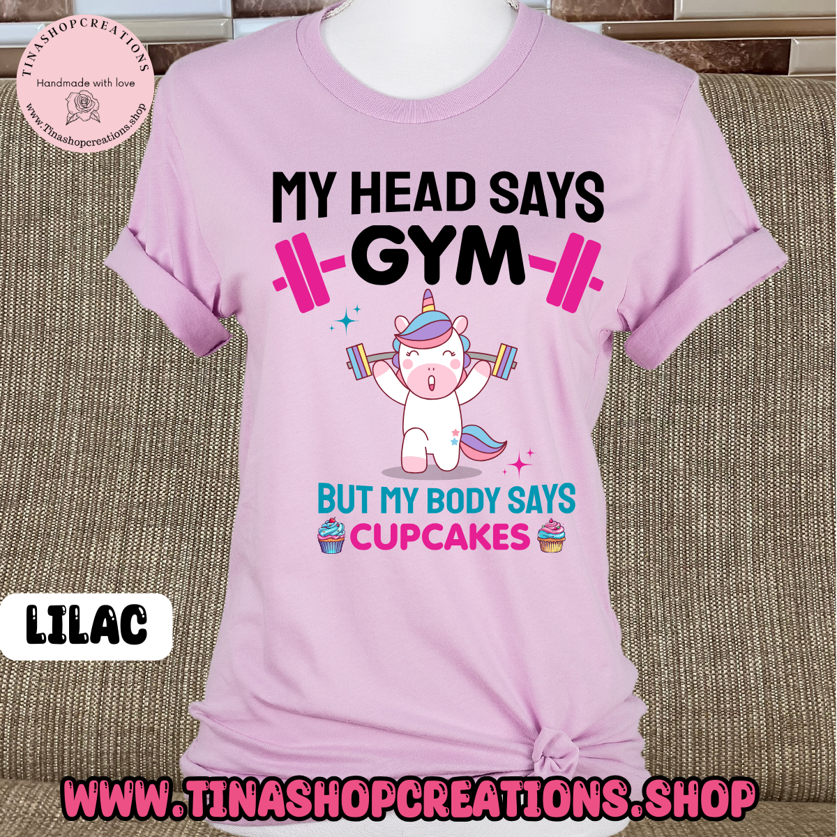 My Head Says Gym But My Body Says Cupcakes-Funny Workout Tshirt