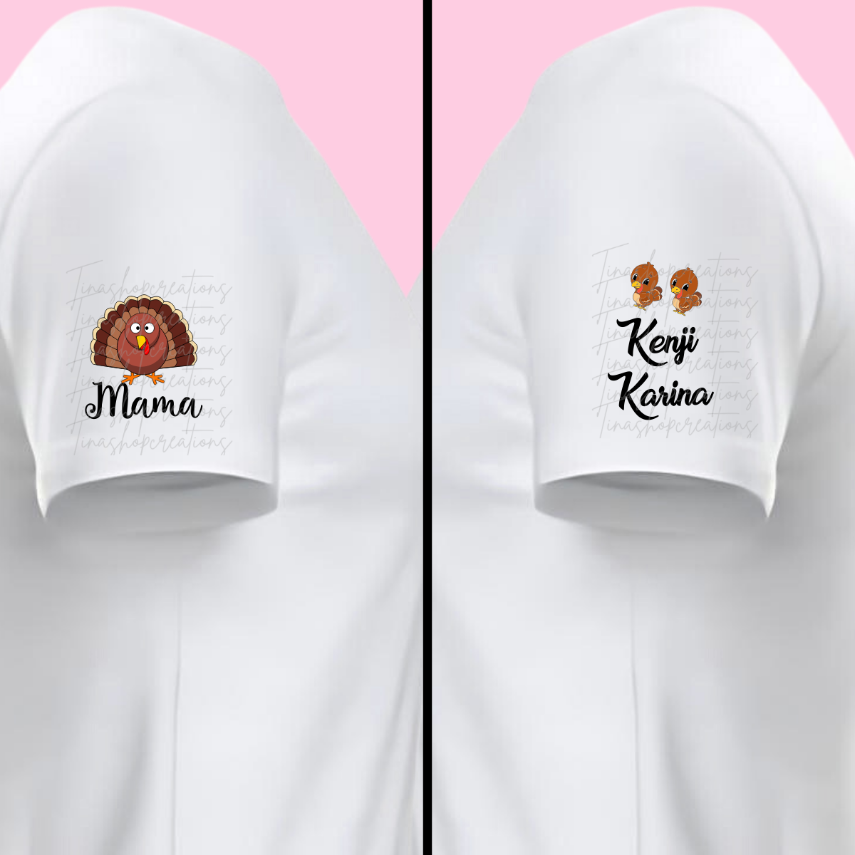 Mercancía personalizada de la temporada de otoño y del Día de Acción de Gracias: ¡muestre su amor por sus pequeños pavos! Personalizar con nombres