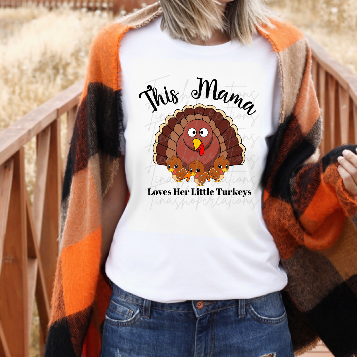 Mercancía personalizada de la temporada de otoño y del Día de Acción de Gracias: ¡muestre su amor por sus pequeños pavos! Personalizar con nombres