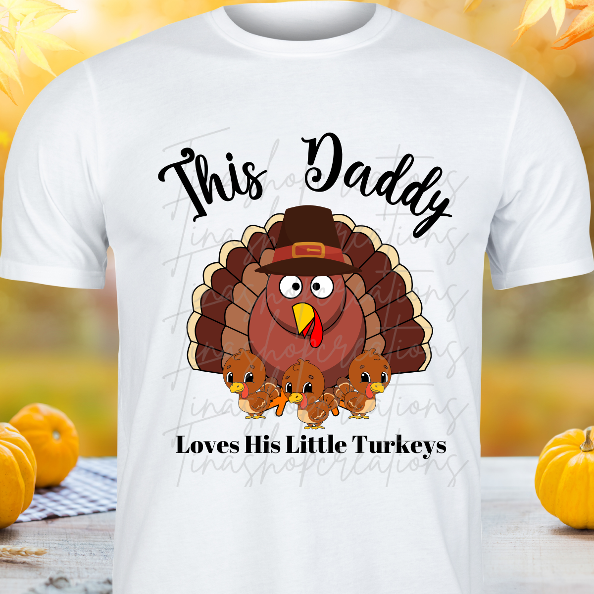 Mercancía personalizada de la temporada de otoño y del Día de Acción de Gracias: ¡muestre su amor por sus pequeños pavos! Personalizar con nombres