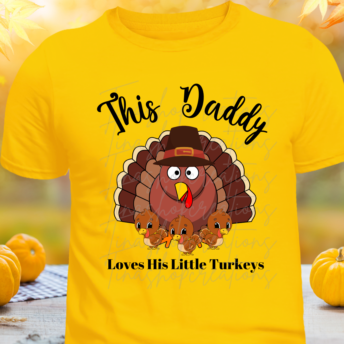 Mercancía personalizada de la temporada de otoño y del Día de Acción de Gracias: ¡muestre su amor por sus pequeños pavos! Personalizar con nombres
