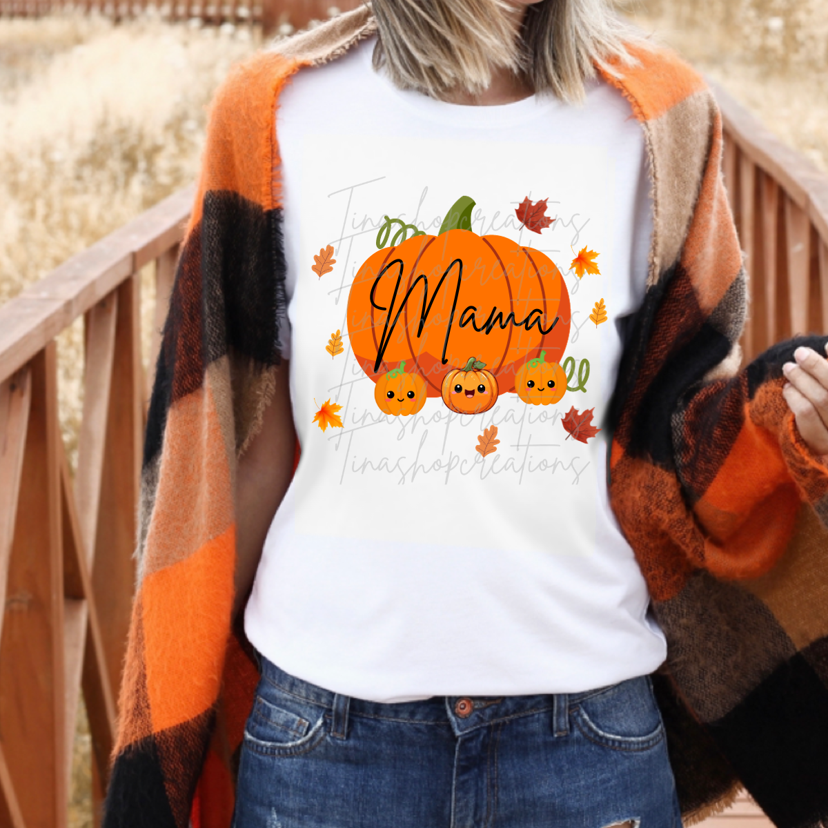 Personalized Mama Pumpkin Fall Design - Customizable with Kids' Names - T-shirt, Sweatshirt, Hoodie