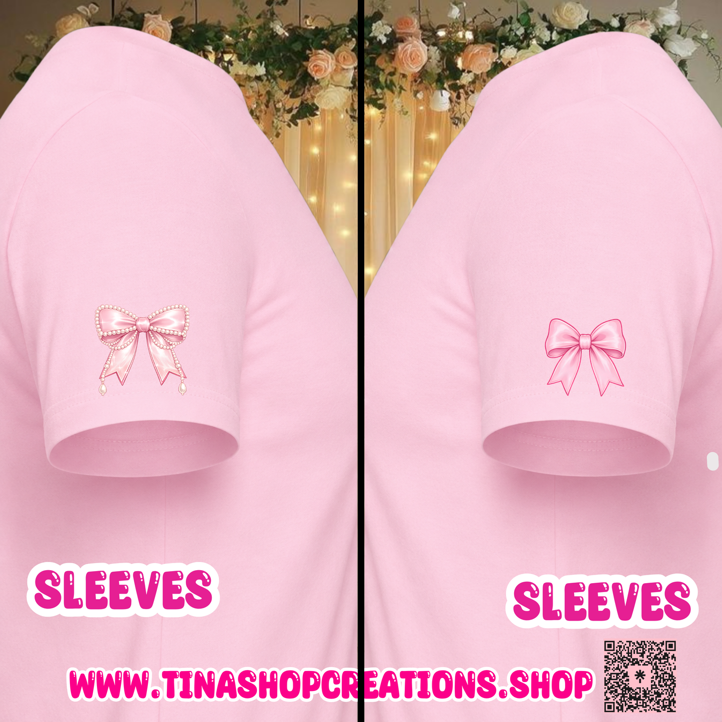 Pink Bow Birthday Girl Personalized T-Shirt