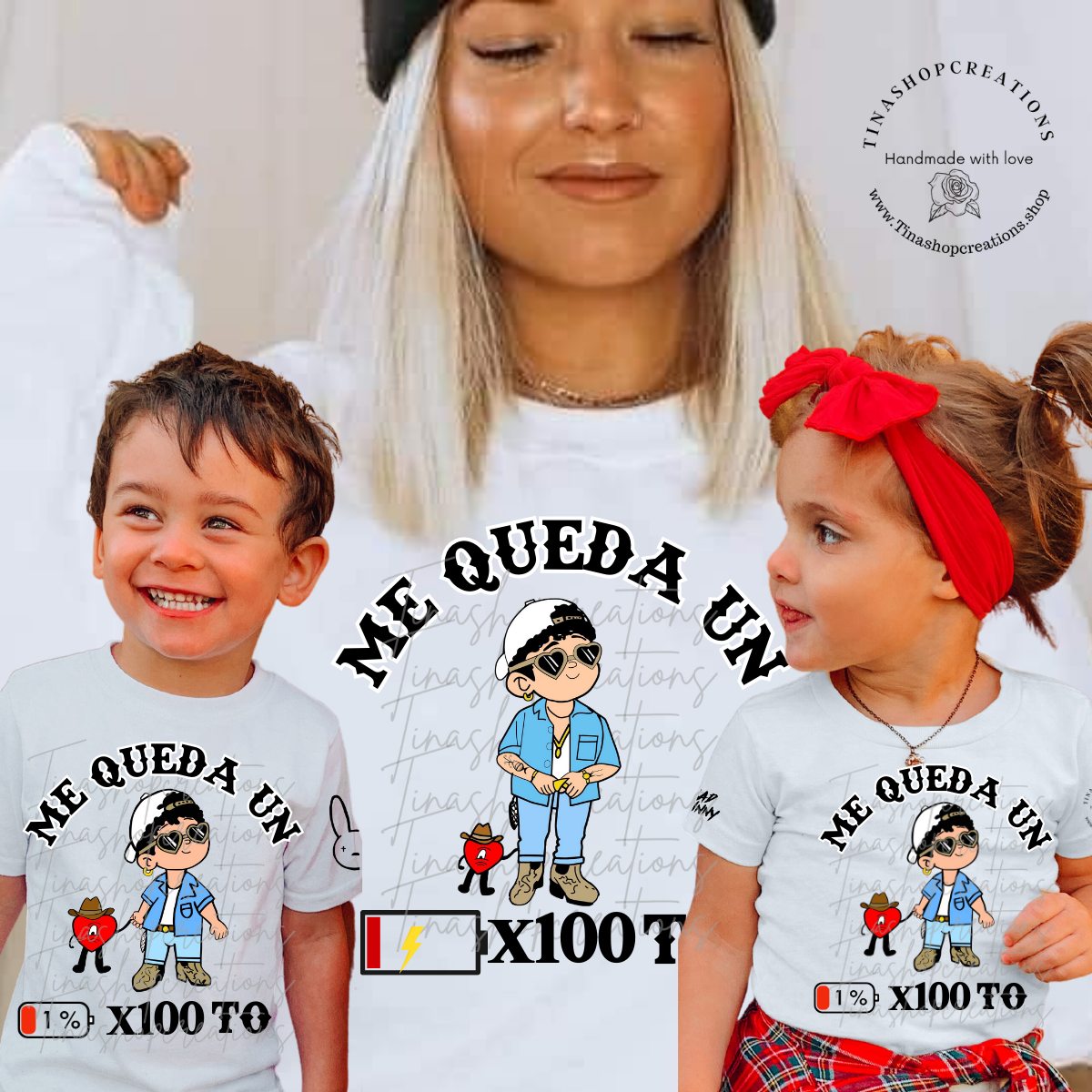 Me Queda un porciento -Combina con tu Mini - Inspirado en bad Bunny y Grupo Frontera, camisetas familiares a juego