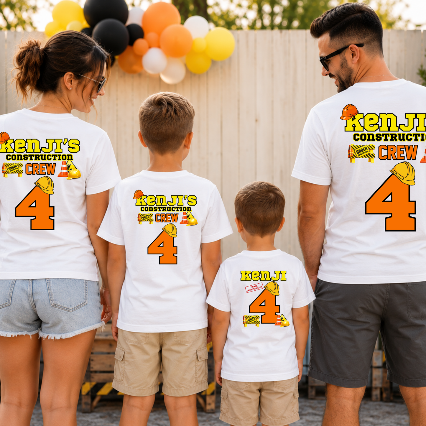Camiseta de Cumpleaños de Excavadora Personalizada