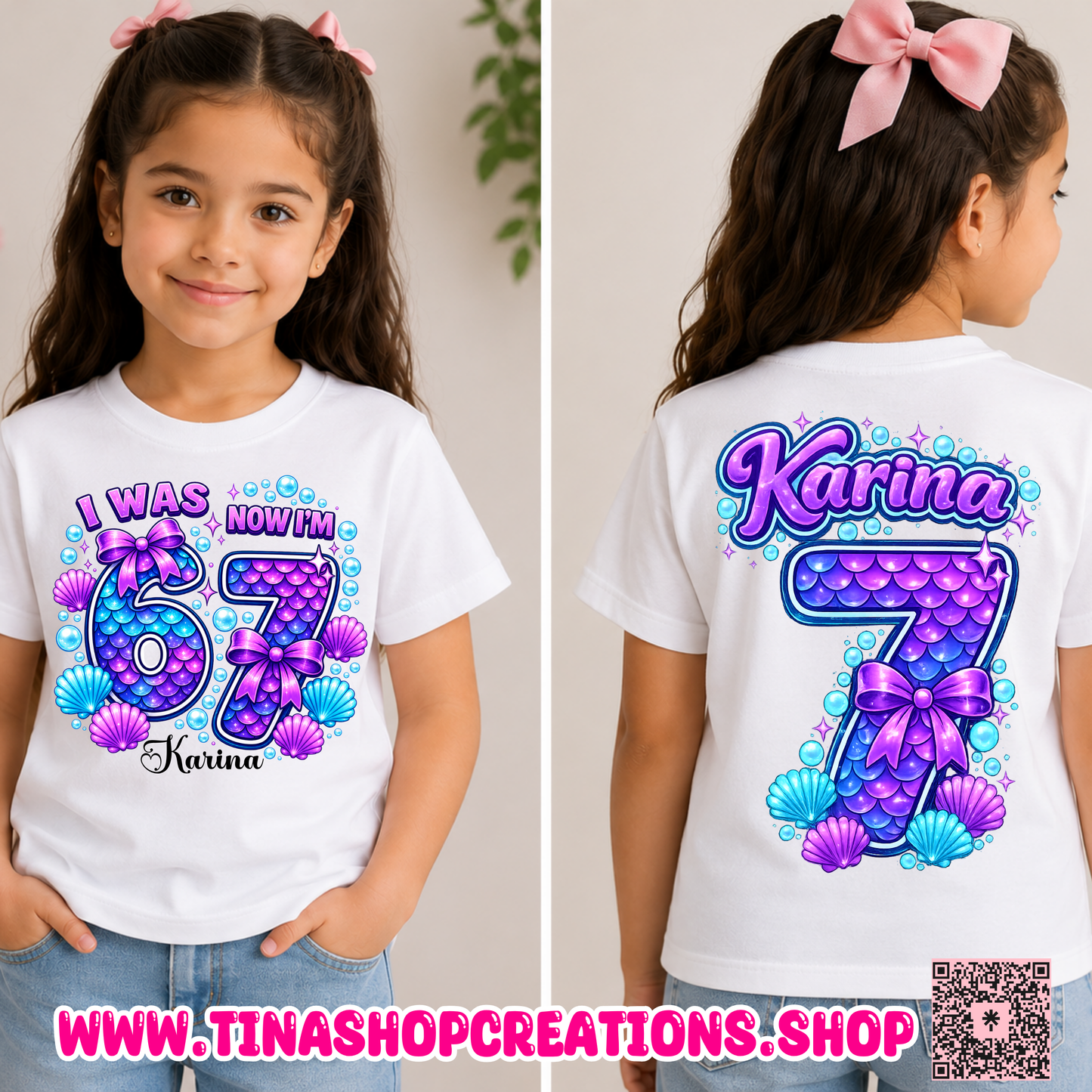 Mermaid 67 Birthday Shirt Girl