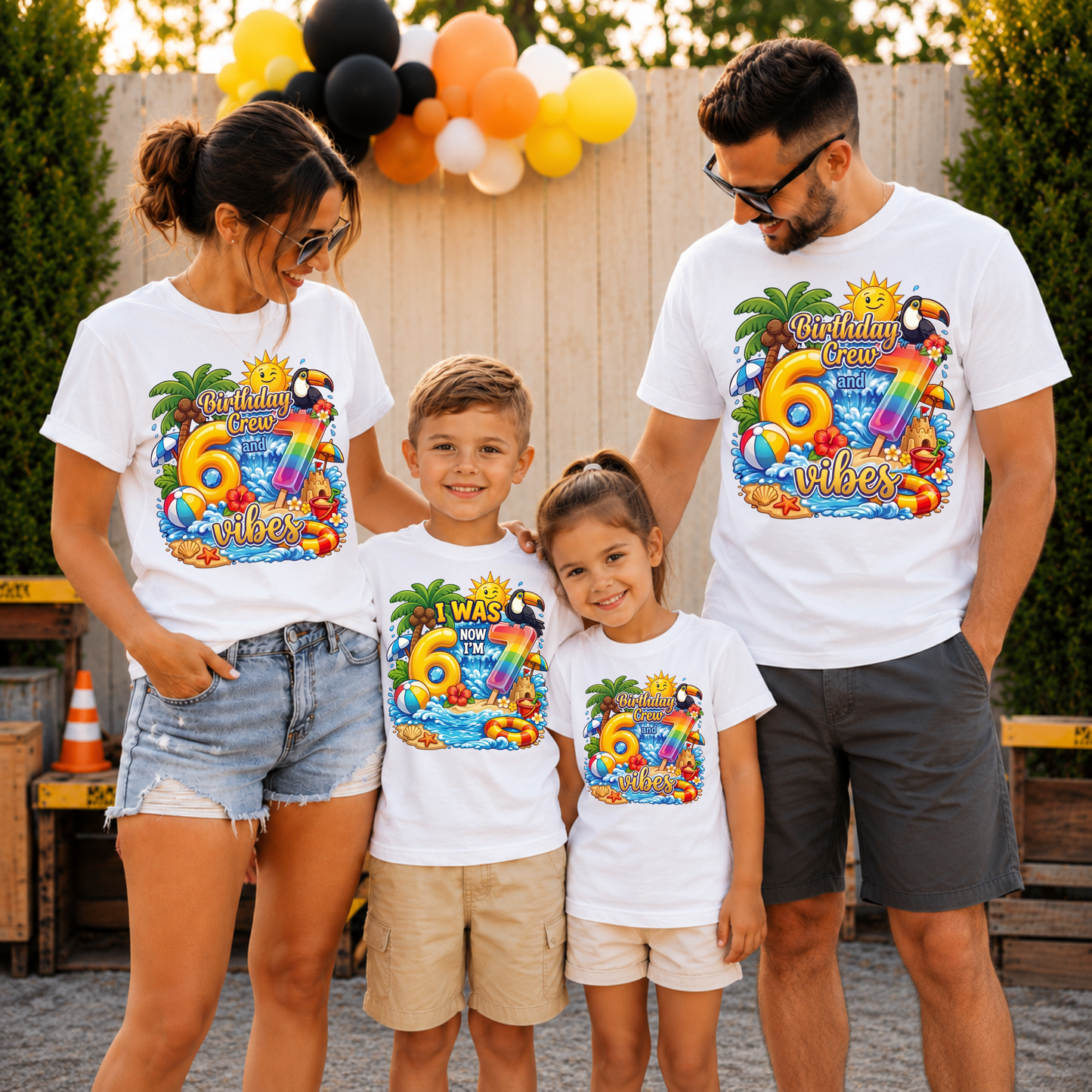 Custom Summer 6 7 Birthday Shirt