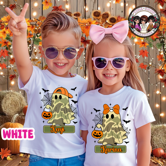 Personalized Camo Ghost Halloween Shirt