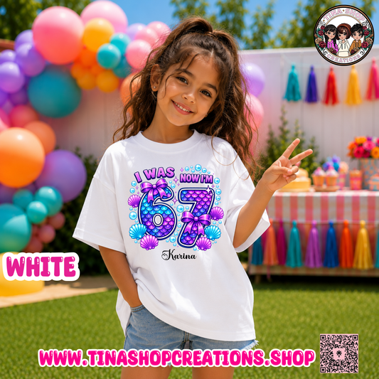 Mermaid 67 Birthday Shirt Girl