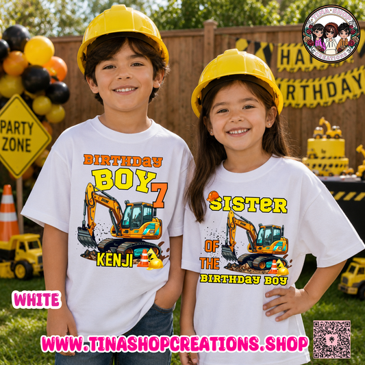 Custom Excavator Birthday Shirt