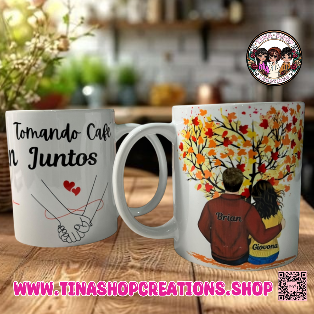 Personalized Fall Couple Mug – Custom Names & Year