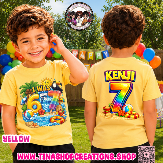 Camiseta personalizada de cumpleaños de verano 6 7