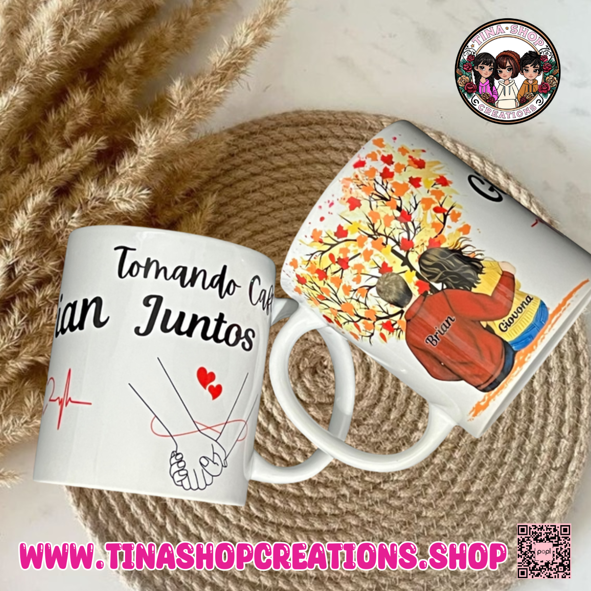 Personalized Fall Couple Mug – Custom Names & Year