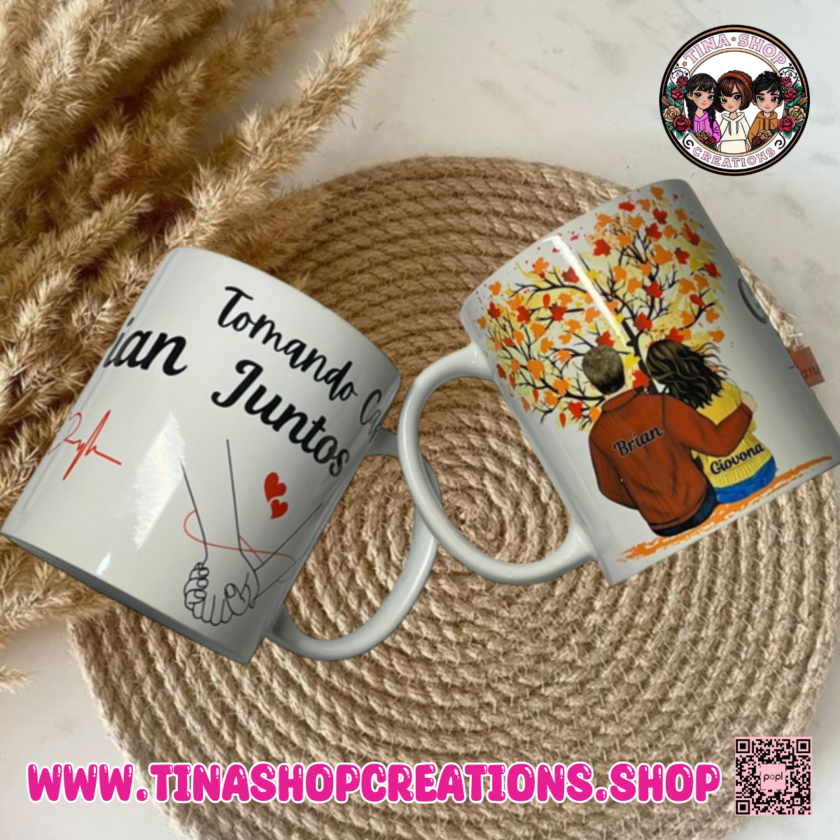 Personalized Fall Couple Mug – Custom Names & Year