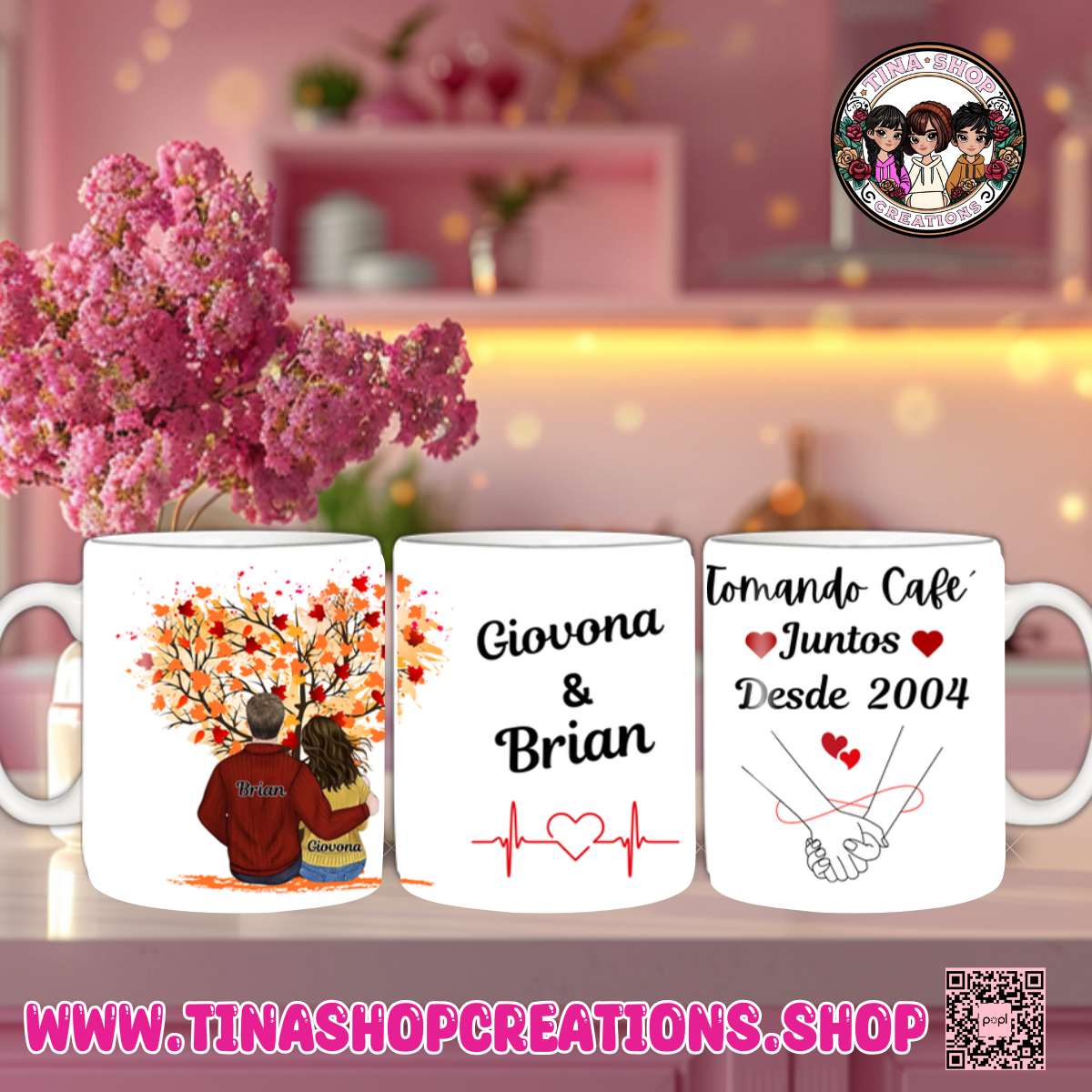 Personalized Fall Couple Mug – Custom Names & Year