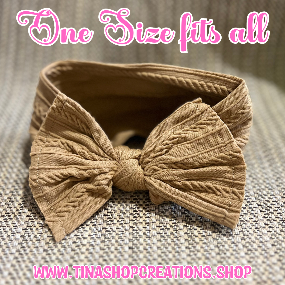 Versatile Cable Knit Headband for Baby - Comfortable and Stretchy, Boho Bow Headband, Neutral Headbands