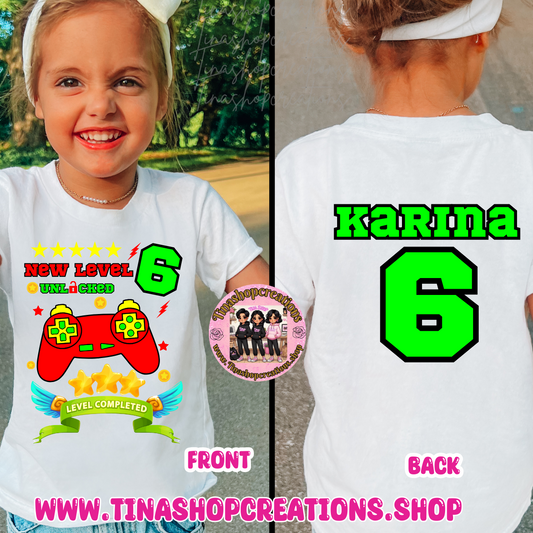 New Level Up Birthday shirt, Personalized Gamer Birthday T-Shirt