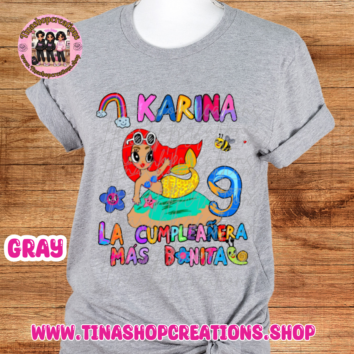 Camisa de cumpleaños de Sirenita inspirada en Karol G